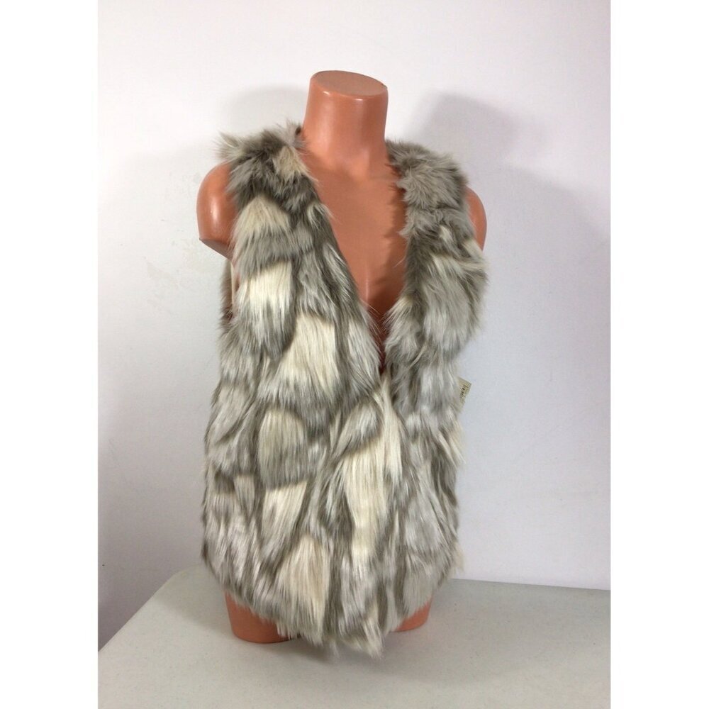 The Impeccable Pig Faux Fur Vest Open Front Womens Medium New $78